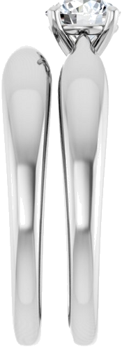 Sužadėtuvių Žiedas „Solitaire“ 585 Baltojo Aukso Round 5.2mm (9)