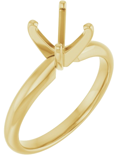 14K Yellow 6-6.6 mm Round 4-Prong Solitaire Ring Mounting (1)