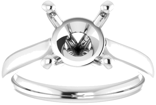 Sužadėtuvių Žiedas „Solitaire“ 585 Baltojo Aukso Round 9mm (3)