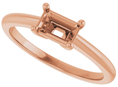 Sužadėtuvių Žiedas „Solitaire“ 14k rose gold Emerald 6mm x 4mm (5)
