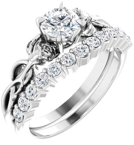 Sužadėtuvių Žiedas „Claw-Prong Solitaire“ 14k white gold Round 5.2mm (6)