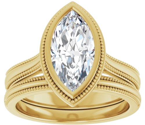 Sužadėtuvių Žiedas „Bezel-Set Solitaire“ 14k yellow gold Marquise 12mm x 6mm (8)