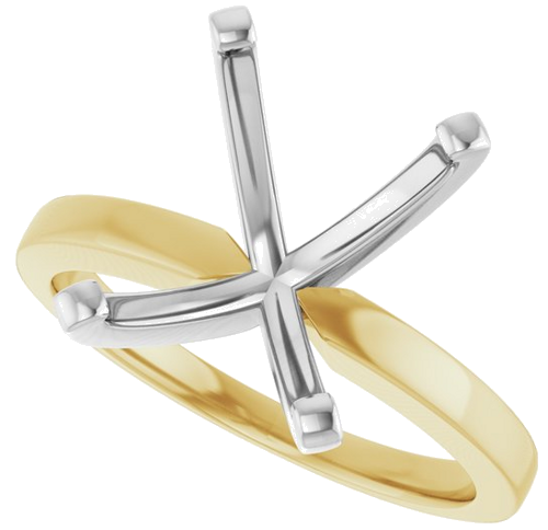 Sužadėtuvių Žiedas „Solitaire“ 14k yellow/white gold Emerald 11mm x 9mm (5)