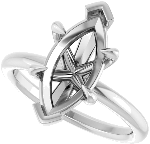 Sužadėtuvių Žiedas „Claw-Prong Solitaire“ 14k white gold Marquise 14mm x 7mm (5)