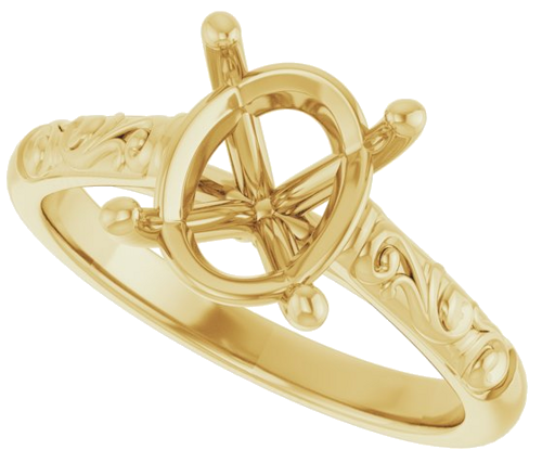 Sužadėtuvių Žiedas „Solitaire“ 14k yellow gold Oval 10mm x 8mm (5)