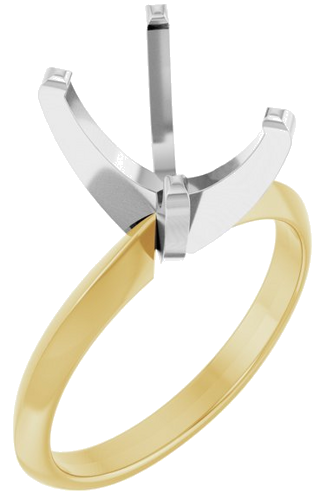 Sužadėtuvių Žiedas „Lightweight Solitaire“ 14k yellow/white gold Elongated Cushion 10mm x 8mm (1)