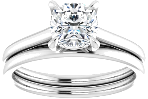 Sužadėtuvių Žiedas „Claw-Prong Solitaire“ 14k white gold Cushion 6mm (8)