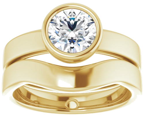 14K Yellow 6.5 mm Round Solitaire Engagement Ring Mounting (8)
