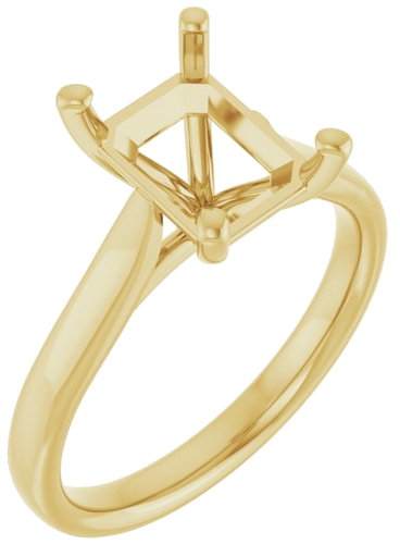 Sužadėtuvių Žiedas „Solitaire“ 417 Geltonojo Aukso Emerald 9mm x 7mm (1)