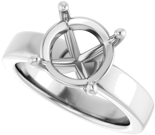 Sužadėtuvių Žiedas 14k white gold Round 10mm (5)