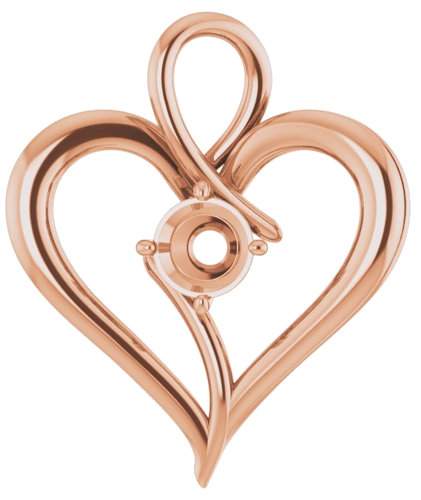 14K Rose  5.2 mm Round Pendant Mounting (1)