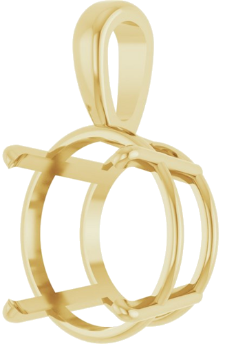 14K Yellow 16 mm Round 4-Prong Pendant Mounting (2)