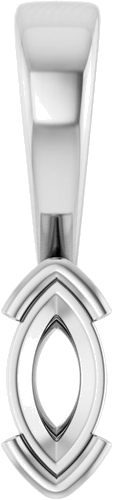 Pakabukas „Half-Bezel Solitaire Charm“ 10k white gold Marquise 6mm x 3mm (1)
