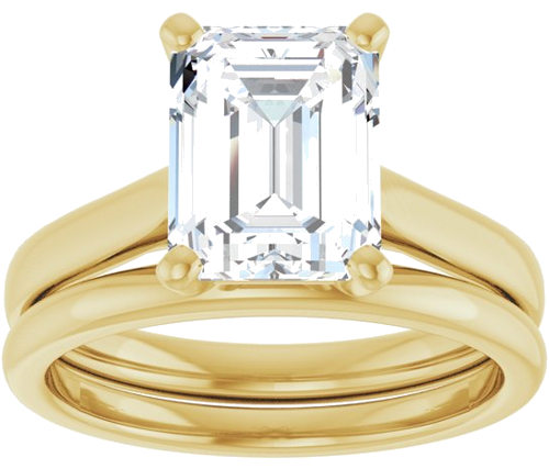 Sužadėtuvių Žiedas „Solitaire“ 417 Geltonojo Aukso Emerald 9mm x 7mm (8)