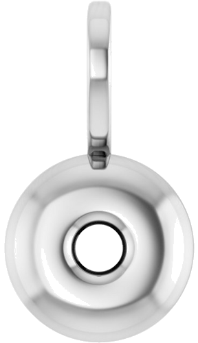 14K White 2.5 mm Round Accented Charm Pendant Mounting (1)