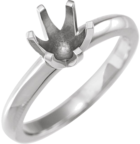 14K White 9.4 mm Round Tall 6-Prong Solstice Solitaire® Ring Mounting (1)