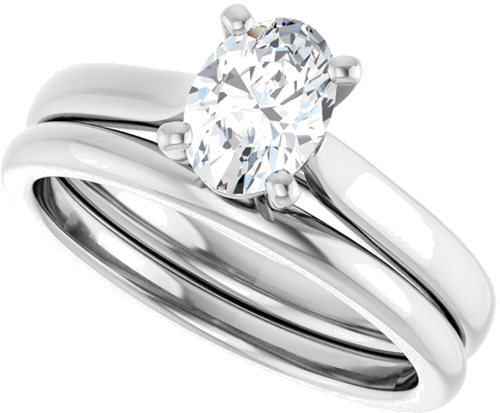14K White 7x5 mm Oval Engagement Ring Mounting (10)