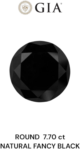 7.7 carat Fancy Black-VVS2 Excellent cut Natūralus Round Deimantas (1)