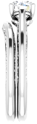 Sužadėtuvių Žiedas „Sculptural Solitaire“ 585 Baltojo Aukso Round 5.8mm (9)