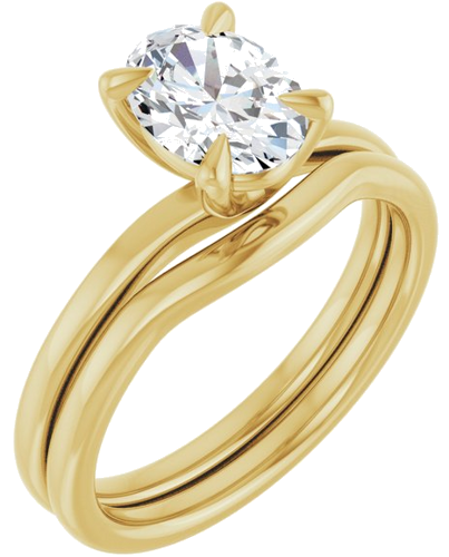 Sužadėtuvių Žiedas 14k yellow gold Oval 8mm x 6mm (6)