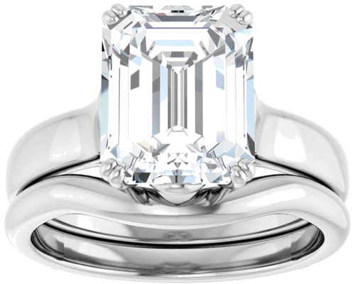 Sužadėtuvių Žiedas „Solitaire“ 14k white gold Emerald 10mm x 8mm (8)