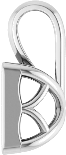 Pakabukas „Solitaire“ 14k white gold Square 6mm (3)