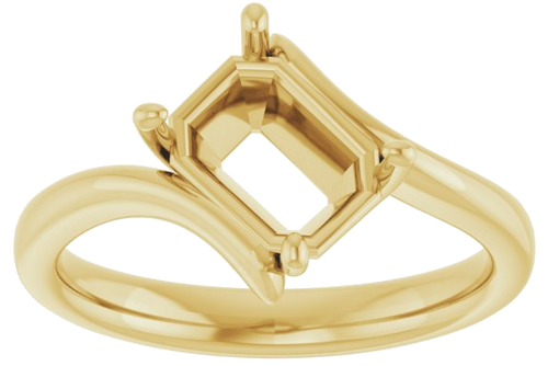 Sužadėtuvių Žiedas „Solitaire Bypass“ 14k yellow gold Emerald 8mm x 6mm (3)