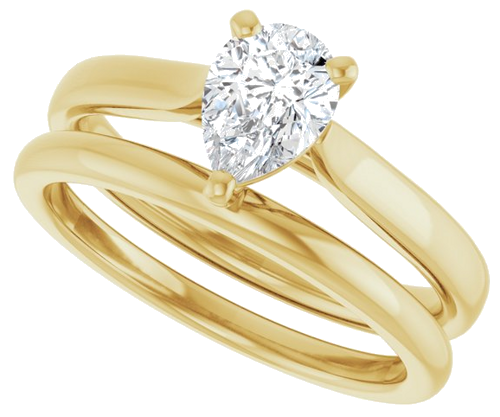 Sužadėtuvių Žiedas 14k yellow gold Pear 7mm x 5mm (10)