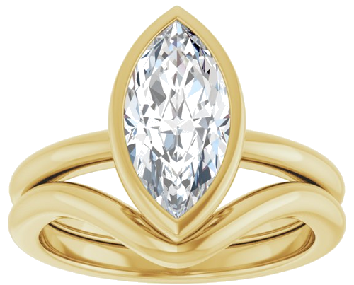 Sužadėtuvių Žiedas „Bezel-Set“ 14k yellow gold Marquise 12mm x 6mm (8)