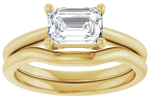 Sužadėtuvių Žiedas „Solitaire“ 14k yellow gold Emerald 7mm x 5mm (8)