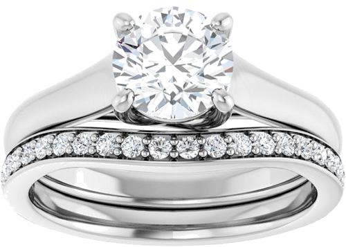 Sužadėtuvių Žiedas „Solitaire“ 18k white gold Round 6.5mm (8)
