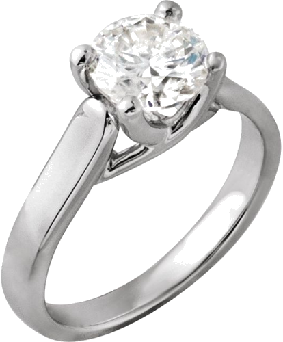 Sužadėtuvių Žiedas „Solitaire“ 14k white gold Round 7.4mm (2)