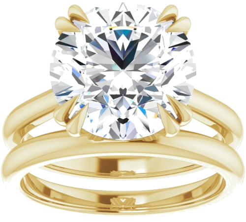 Sužadėtuvių Žiedas „Double Claw-Prong“ 14k yellow gold Round 11mm (8)