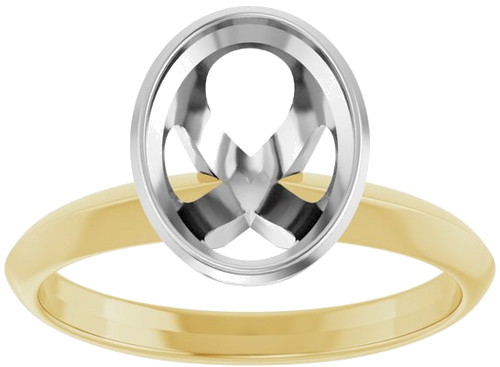 Sužadėtuvių Žiedas „Bezel-Set Solitaire“ 14k yellow/white gold Oval 9mm x 7mm (3)