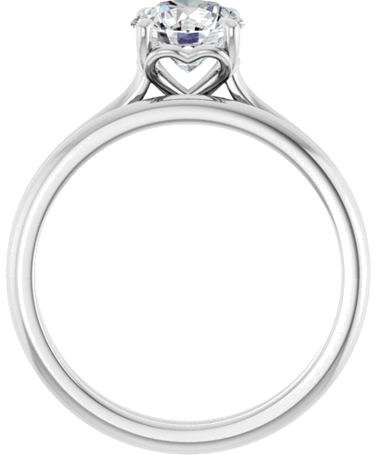 14K White  6.5 mm Round Solitaire Engagement Ring Mounting (7)