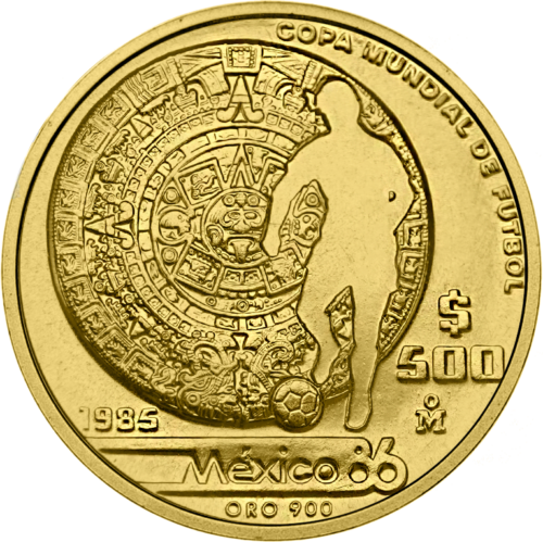 500 песо Кубок мира (1985-1986) Мексика золотая монета (1)