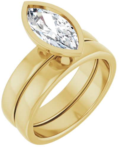 Sužadėtuvių Žiedas „Bezel-Set Solitaire“ 14k yellow gold Marquise 12mm x 6mm (6)