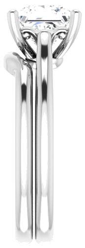 Platinum 6.5 mm Square Solitaire Engagement Ring Mounting (9)