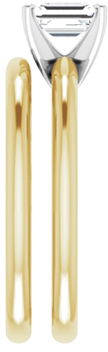 Sužadėtuvių Žiedas „Solitaire“ 585 Baltojo Ir Geltonojo Aukso Emerald 6mm x 4mm (9)