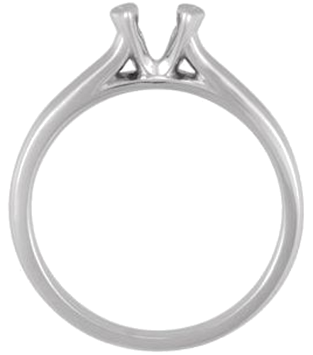 14K White 5.2 mm Round Half Bezel Engagement Ring Mounting (2)
