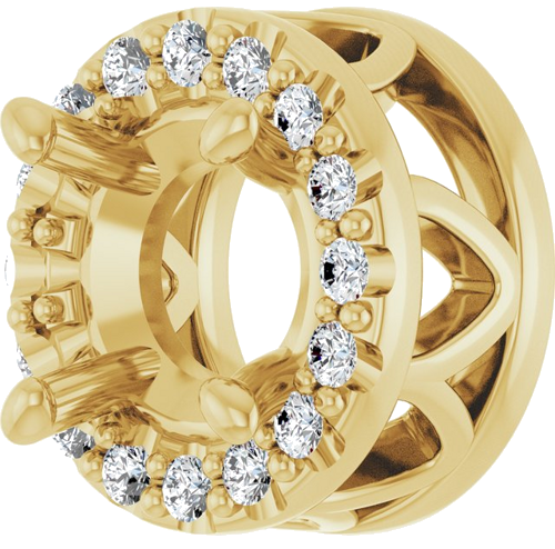 Pakabukas „Halo-Style“ 585 Geltonojo Aukso Round 5.2mm (3)