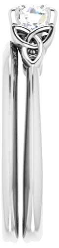 Sužadėtuvių Žiedas „Solitaire Celtic-Inspired“ 14k white gold Round 5.2mm (9)