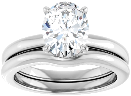Sužadėtuvių Žiedas „Solitaire“ 14k white gold Oval 9mm x 7mm (8)