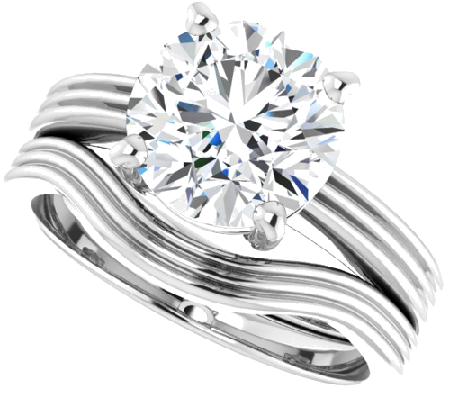 Sužadėtuvių Žiedas „Solitaire“ 14k white gold Round 8.8mm (10)