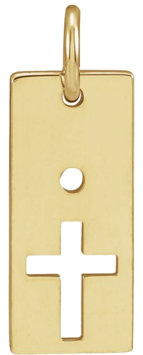 Pakabukas „Accented Cross Bar“ 14k yellow gold Round 2mm (1)
