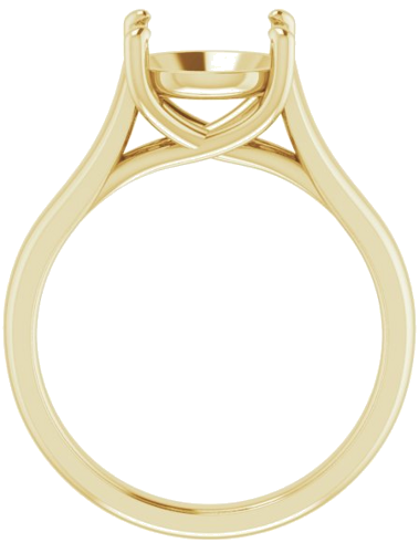 14K Yellow 9 mm Round Solitaire Engagement Ring Mounting (2)