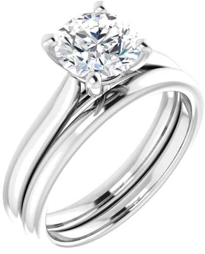 10K White 7 mm Round Engagement Ring Mounting (6)