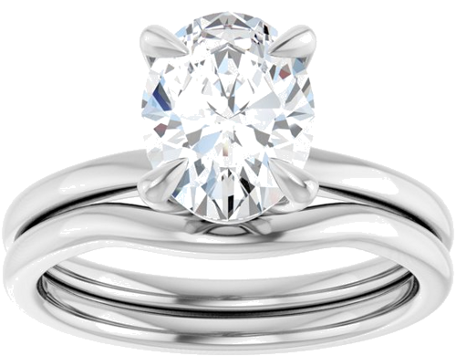 Sužadėtuvių Žiedas 14k white gold Oval 9mm x 7mm (8)