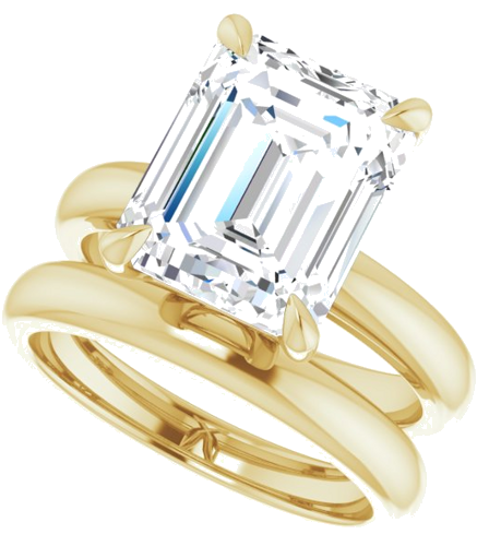 Sužadėtuvių Žiedas „Claw-Prong Solitaire“ 14k yellow gold Emerald 11mm x 9mm (10)