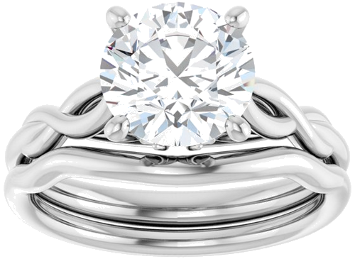 Sužadėtuvių Žiedas „Solitaire Sculptural“ 14k white gold Round 8.2mm (8)